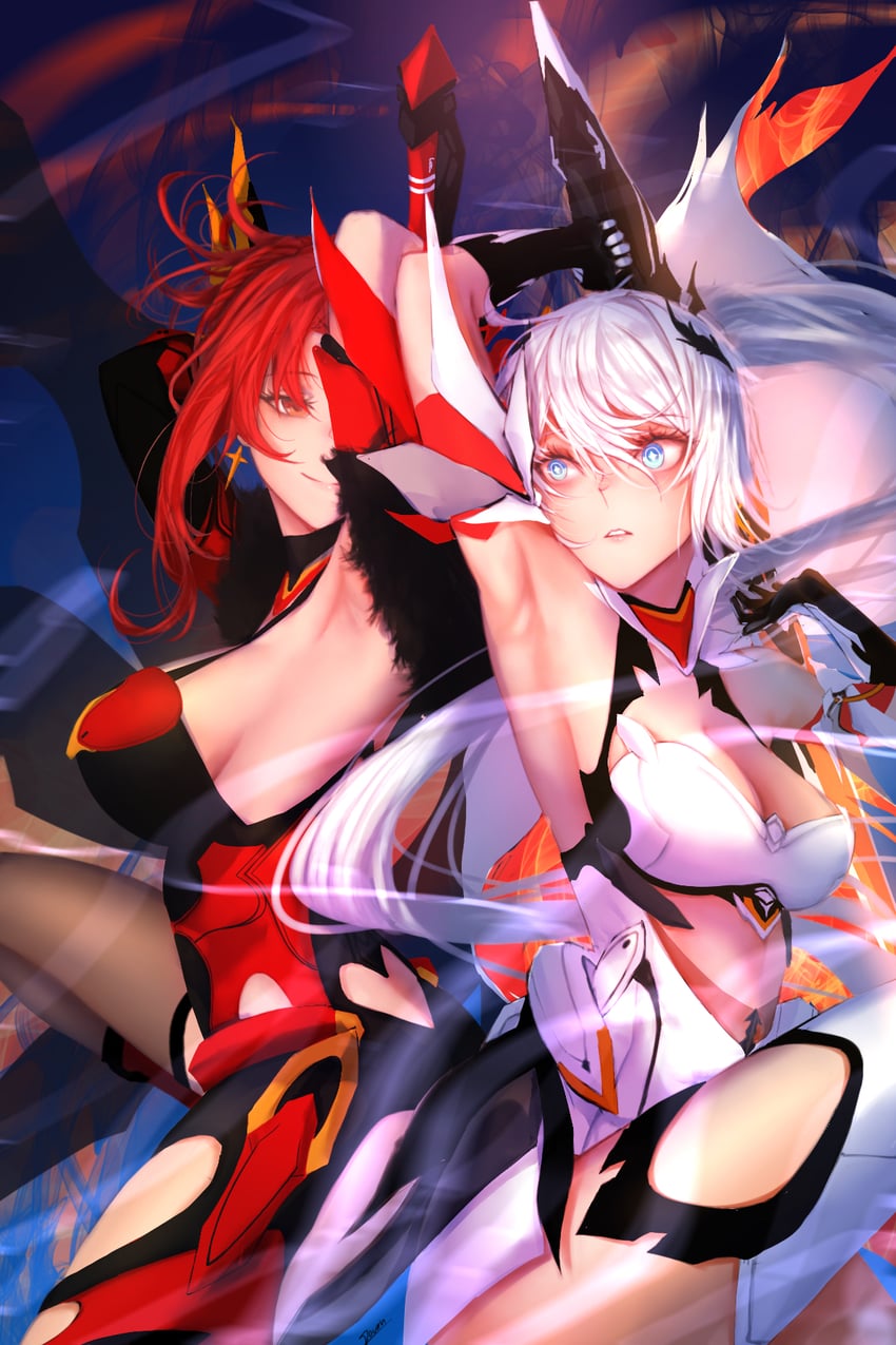 kiana kaslana and murata himeko (honkai and 1 more) drawn by dashover