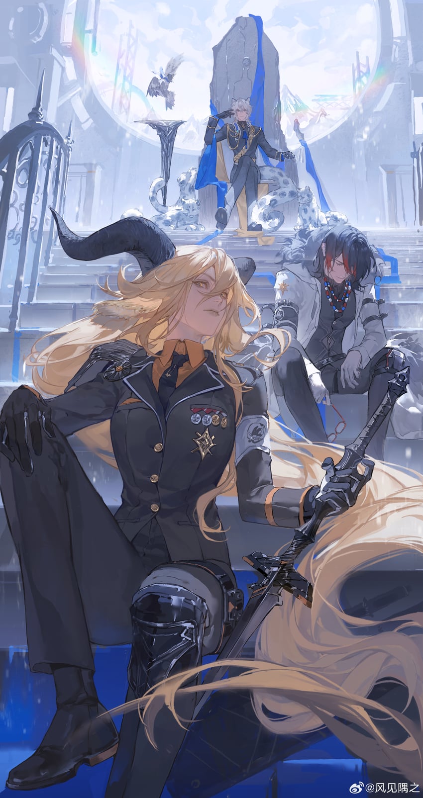 silverash, degenbrecher, tenzin, and gnosis (arknights and 1 more) drawn by fengjian_yuzhi