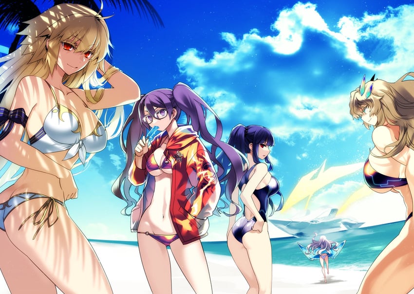 arcueid brunestud, melusine, barghest, sion eltnam, archetype earth, and 2 more (fate and 1 more) drawn by ishida_akira