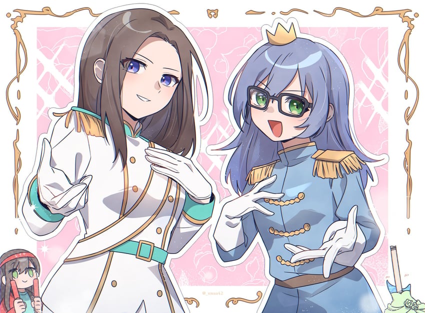 hanazono tae, wakana rei, and asahi rokka (bang dream!) drawn by umaa42