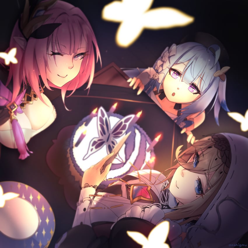 elysia, aponia, and griseo (honkai and 1 more) drawn by onshigou