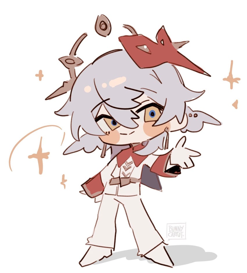 sunday and akechi gorou (honkai and 3 more) drawn by milktea543