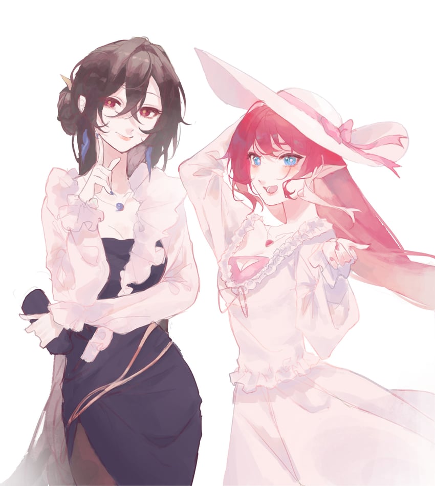 elysia and vita (honkai and 1 more) drawn by htt_(user_phhn3327)