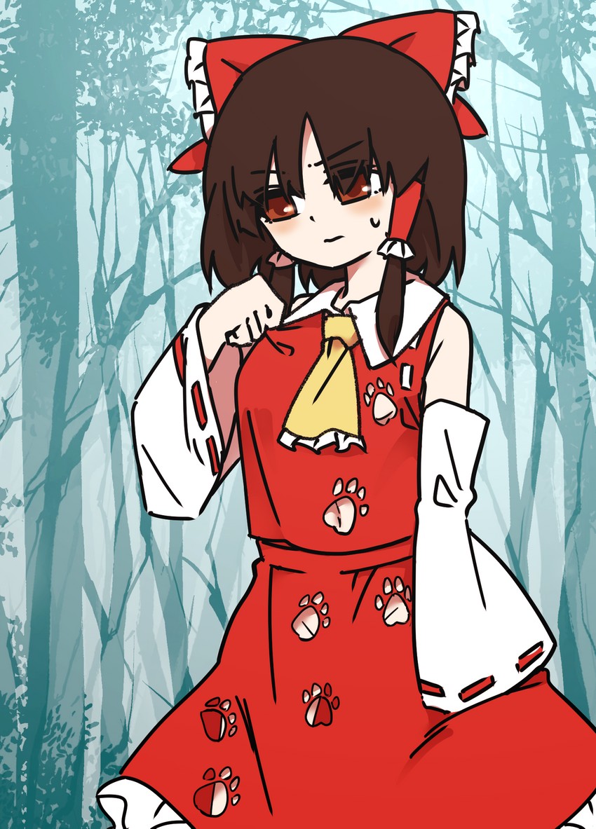 hakurei reimu (touhou and 1 more) drawn by karashi_chikuwa