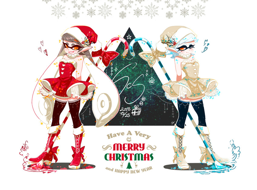 callie and marie (splatoon and 1 more) drawn by seto_(asils)