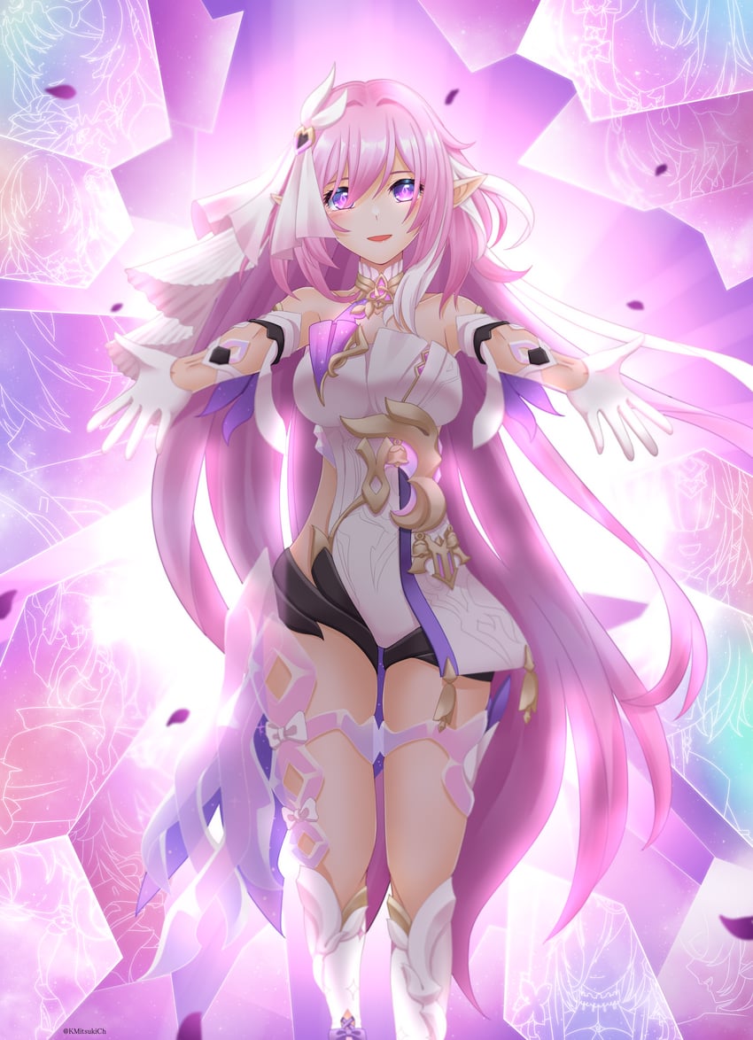fu hua, elysia, yae sakura, mobius, aponia, and 8 more (honkai and 1 more) drawn by kuroyuki-mitsuki