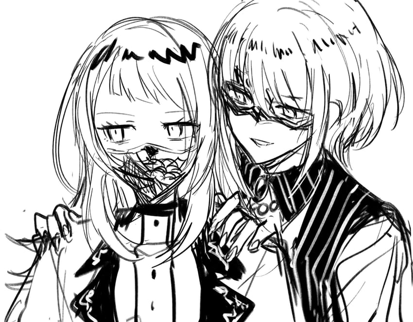 yahata umiri, yuutenji nyamu, timoris, and amoris (bang dream! and 1 more) drawn by aoki_shizumi