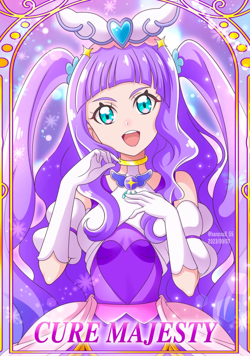 ellee-chan and cure majesty (precure and 1 more) drawn by hanzou