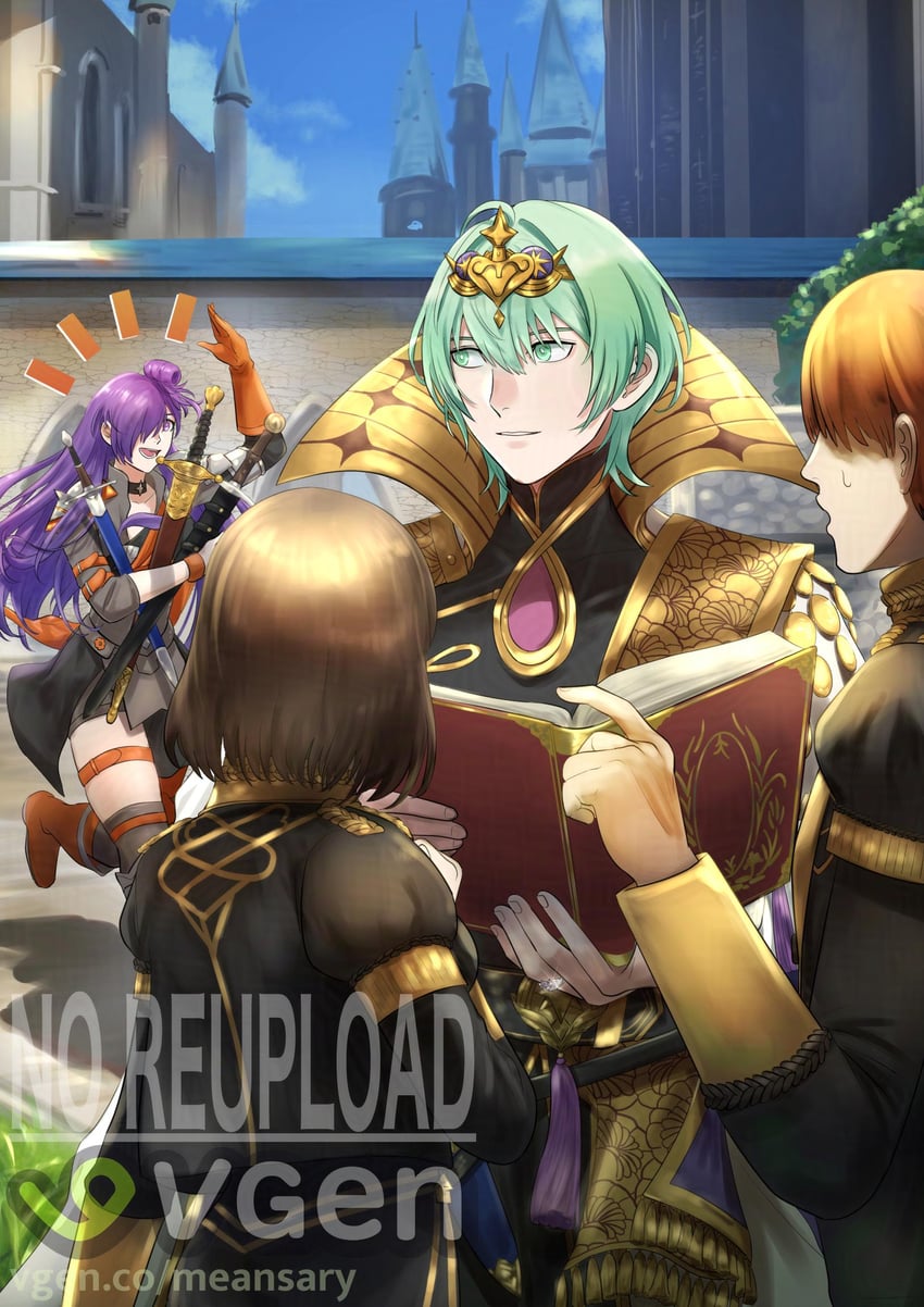 male byleth and female shez (fire emblem and 3 more) drawn by meansary