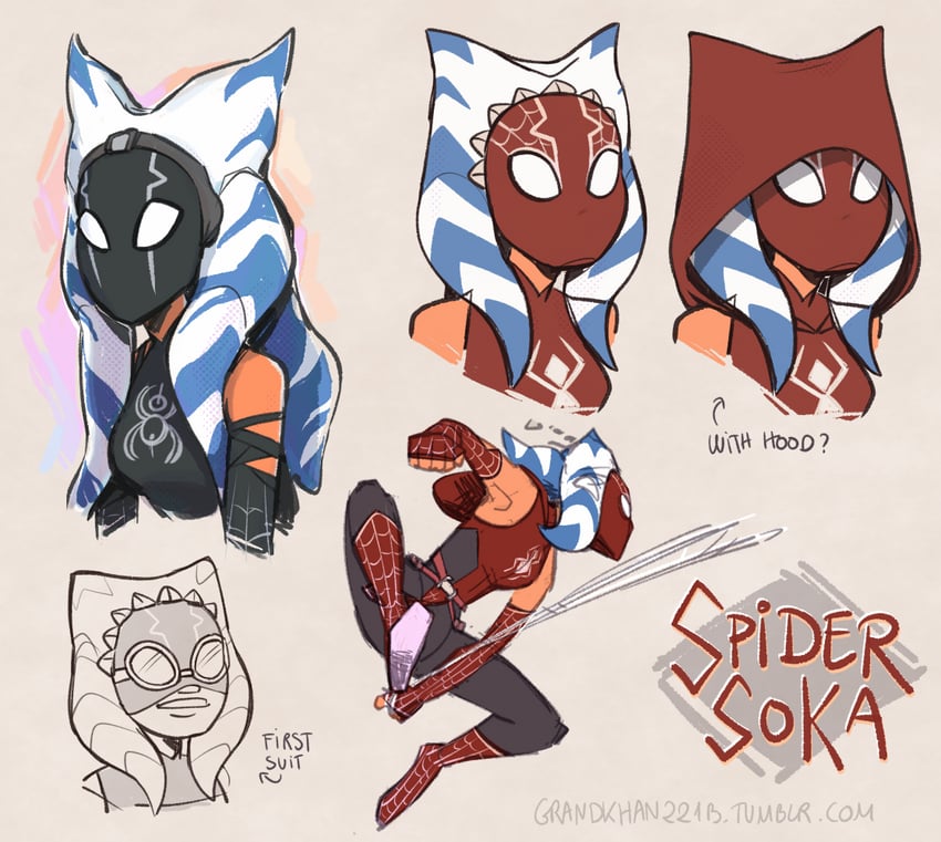 spider-man and ahsoka tano (marvel and 4 more) drawn by grandkhan221b