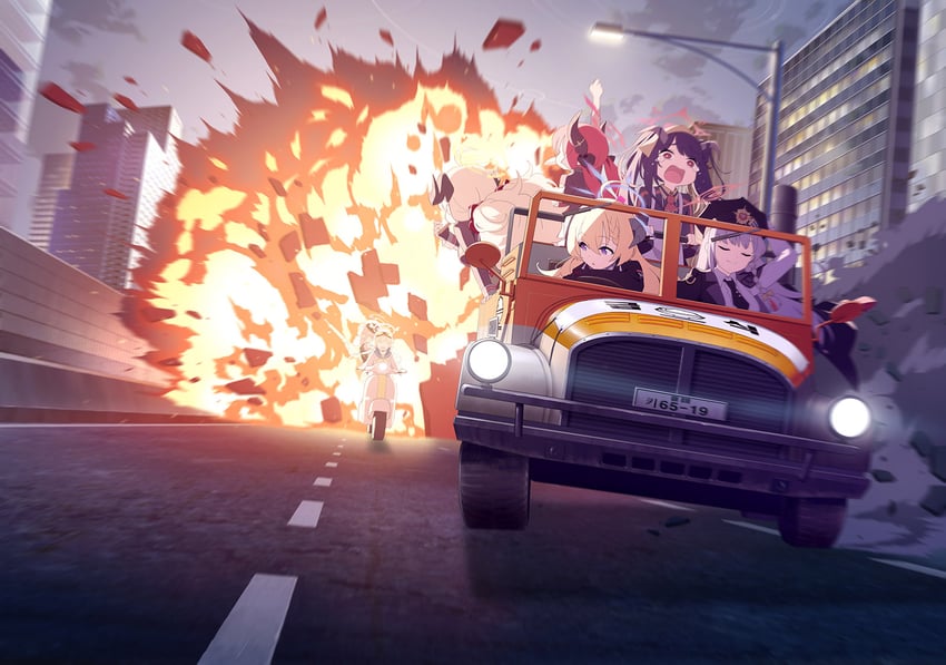 koharu, hifumi, haruna, fuuka, junko, and 2 more (blue archive)