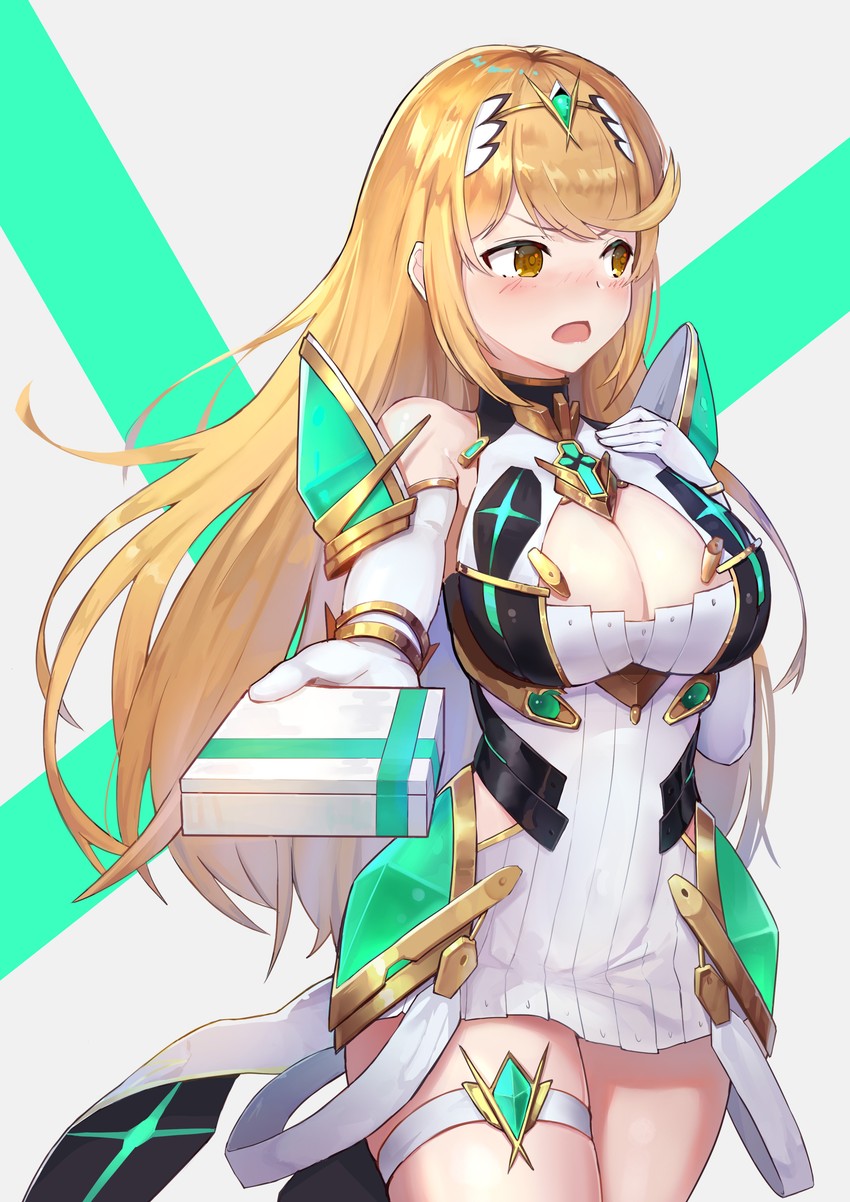 mythra (xenoblade chronicles and 1 more) drawn by zekken