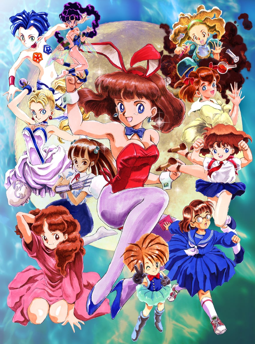 daicon bunny girl, olive oyl, maria, and serizawa hiroko (original and 7 more) drawn by akai_takami
