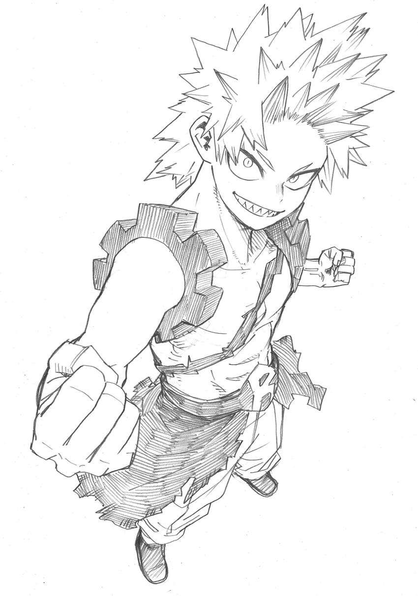 kirishima eijiro (boku no hero academia) drawn by horikoshi_kouhei