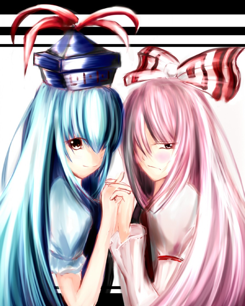 fujiwara no mokou and kamishirasawa keine (touhou) drawn by ryuufa