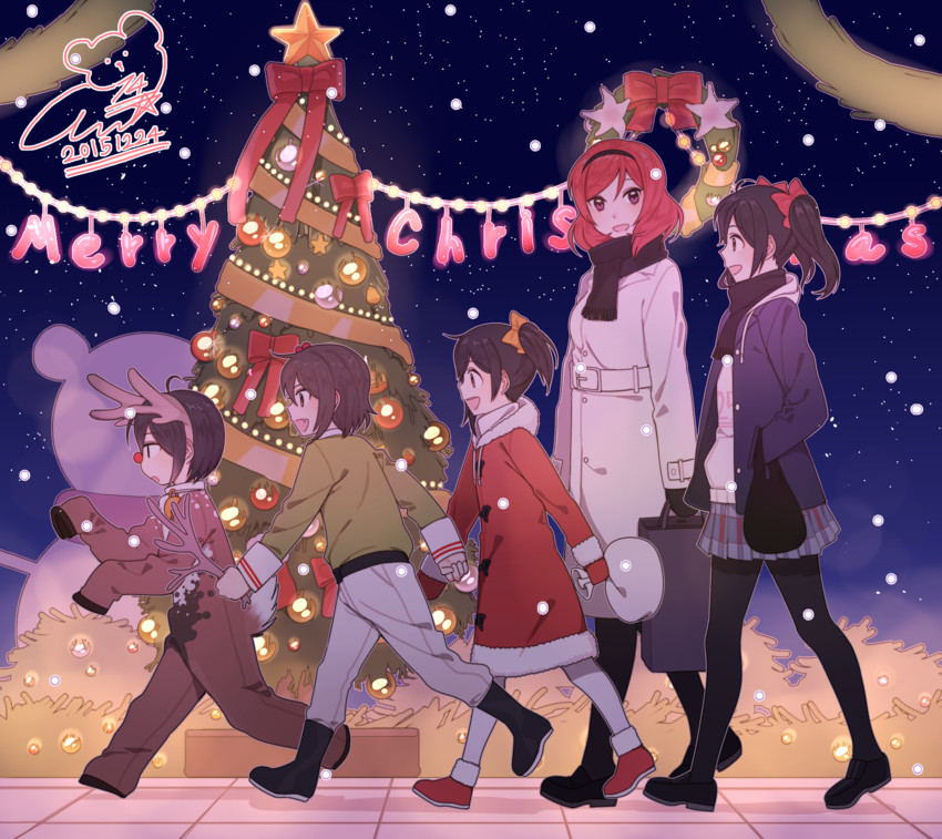 nishikino maki, yazawa nico, yazawa cotaro, yazawa cocoro, and yazawa cocoa (love live! and 1 more) drawn by 14_(vision5032)