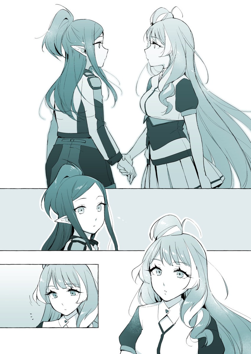 mikumo guynemer and mirage farina jenius (macross and 1 more) drawn by sasanoneko