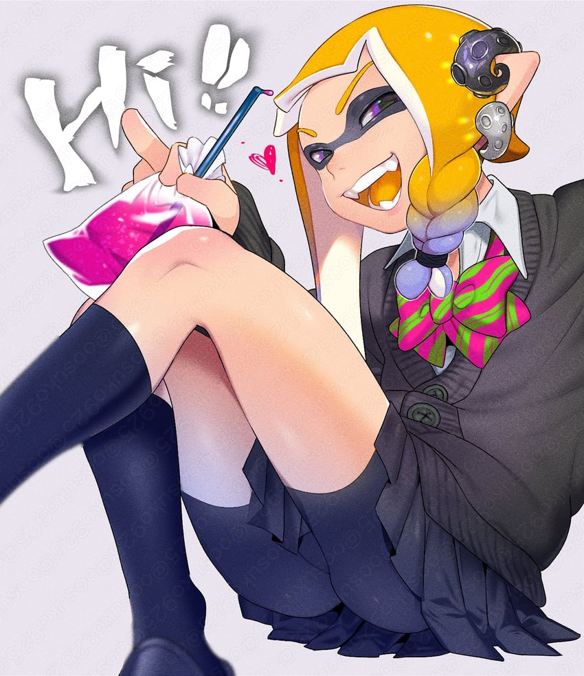 inkling player character and inkling boy (splatoon and 1 more) drawn by naoki_(oosuko)