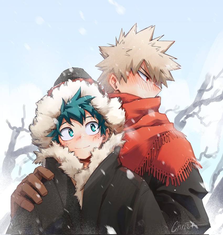 midoriya izuku and bakugou katsuki (boku no hero academia) drawn by chrispplus