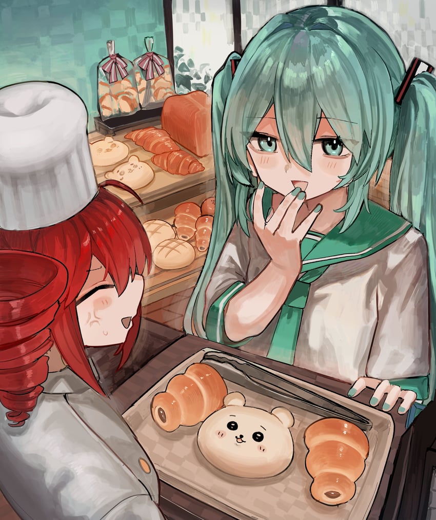 hatsune miku, kasane teto, and chiikawa (vocaloid and 2 more) drawn by microa