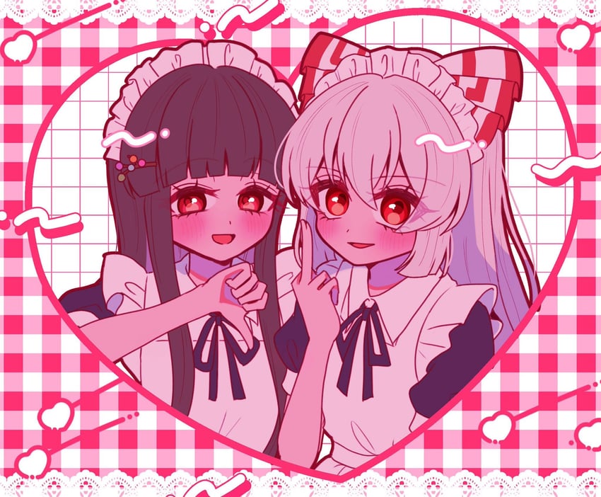 fujiwara no mokou and houraisan kaguya (touhou) drawn by ta_mi_01000