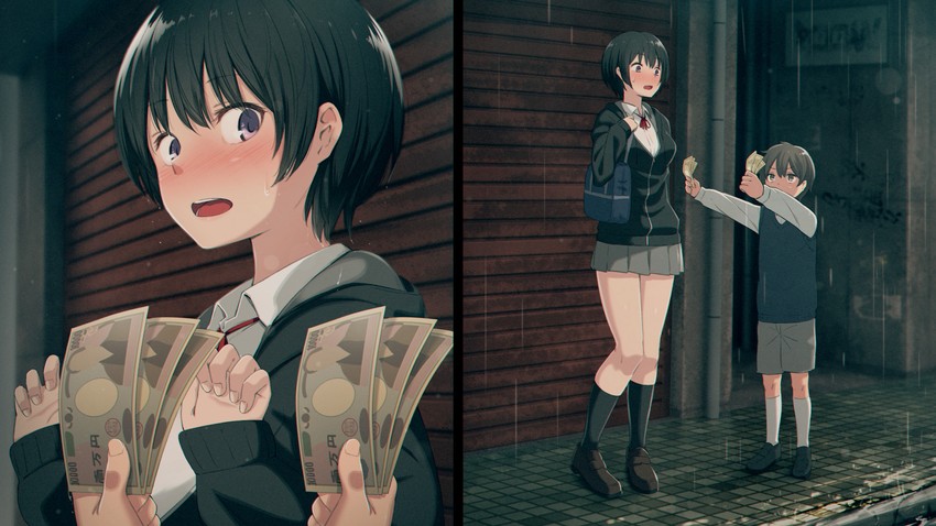 kurokami shorto-chan (original) drawn by kemuri_haku