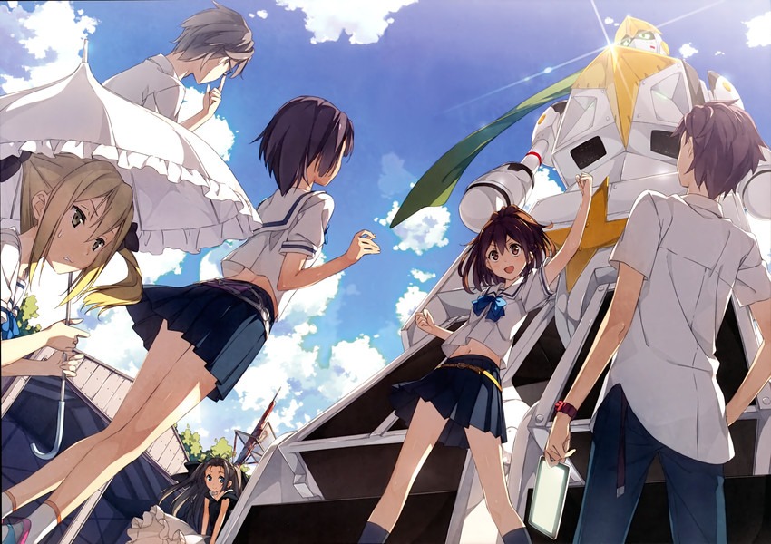 senomiya akiho, koujiro frau, yashio kaito, daitoku junna, yukifune airi, and 2 more (robotics;notes) drawn by kantoku