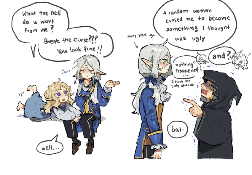 fleki, lycion, belle, and beast (dungeon meshi and 1 more) drawn by nova_1810