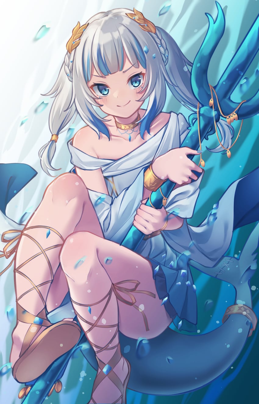 gawr gura (hololive and 1 more) drawn by shikinagi