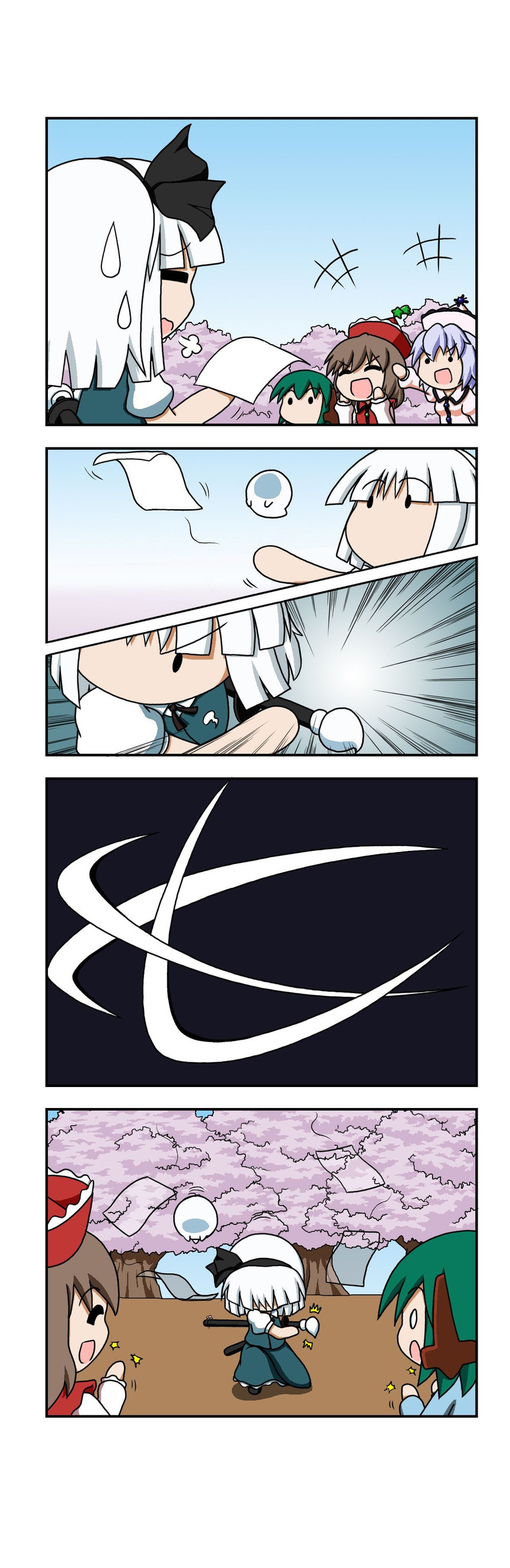 konpaku youmu, kasodani kyouko, merlin prismriver, and lyrica prismriver (touhou) drawn by rakugaki-biyori