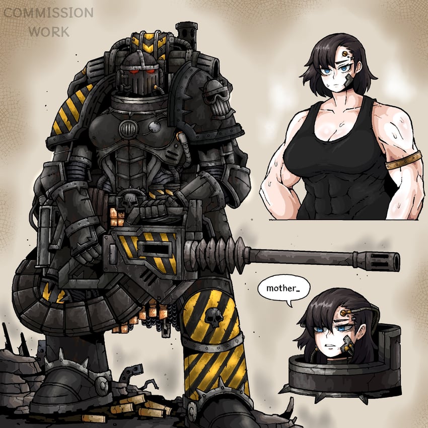 adeptus astartes and chaos space marine (warhammer 40k) drawn by octosoup