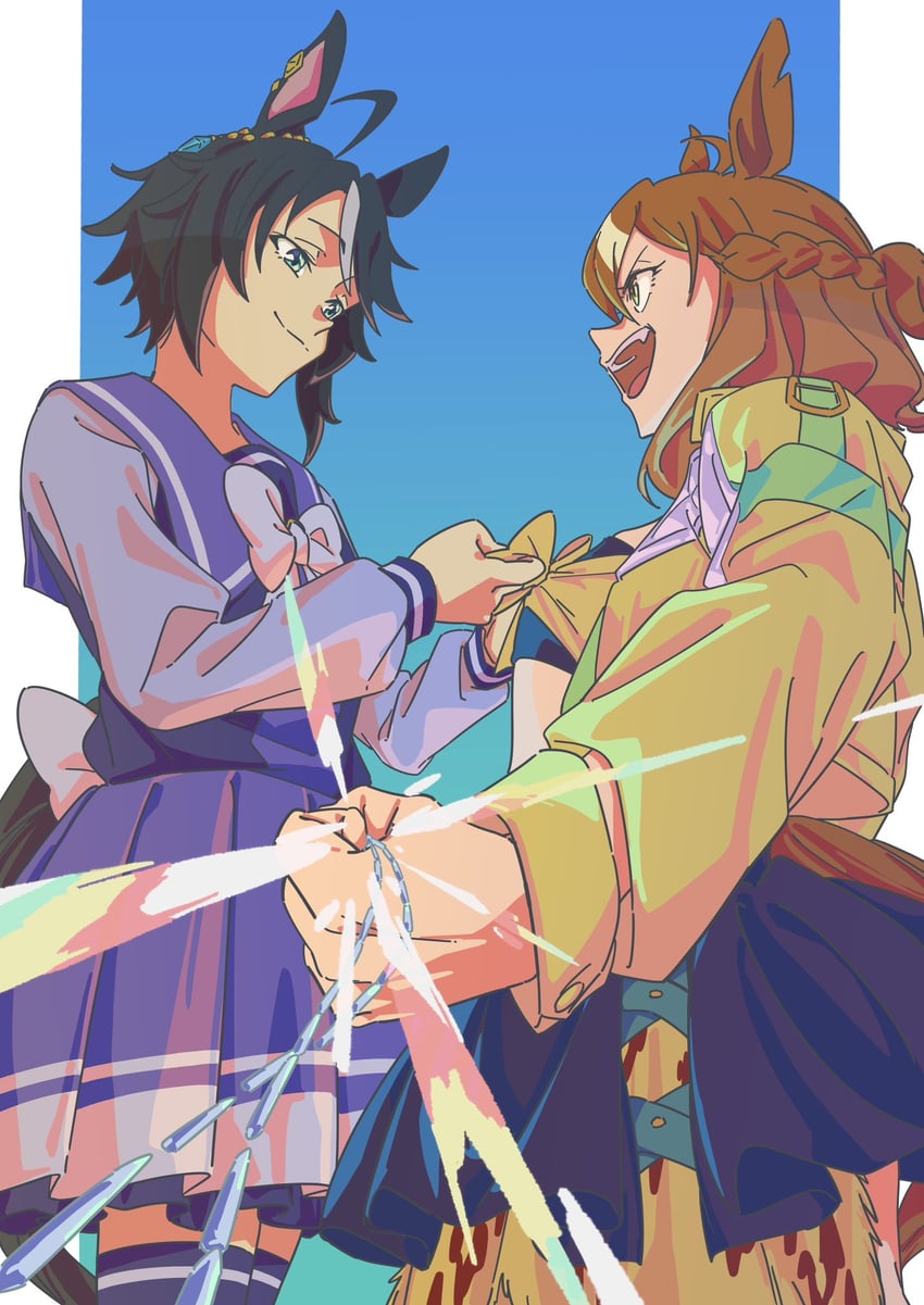 jungle pocket and fuji kiseki (umamusume and 1 more) drawn by poniponinohamu