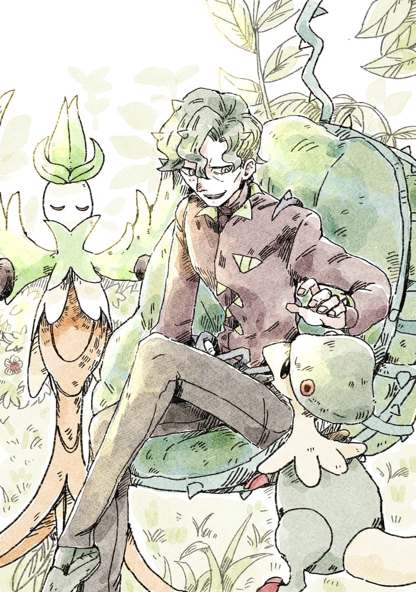 breloom, brassius, and arboliva (pokemon and 1 more) drawn by ii_ebidashi