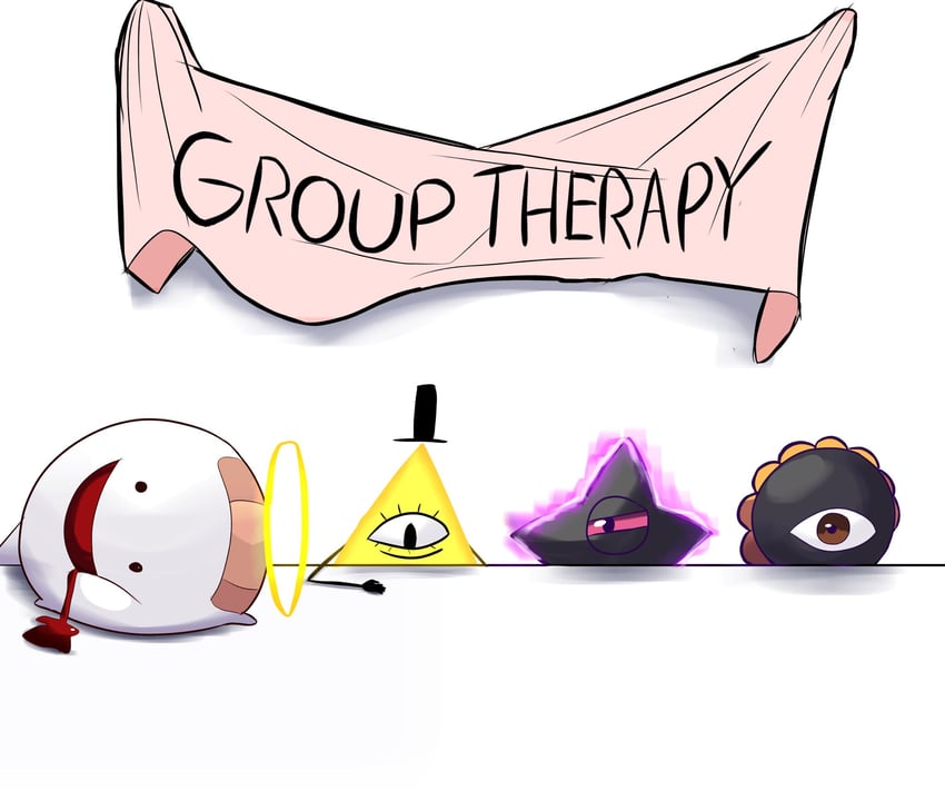 dark matter, zero two, bill cipher, and dark nebula (kirby and 4 more) drawn by kirbyearthbound