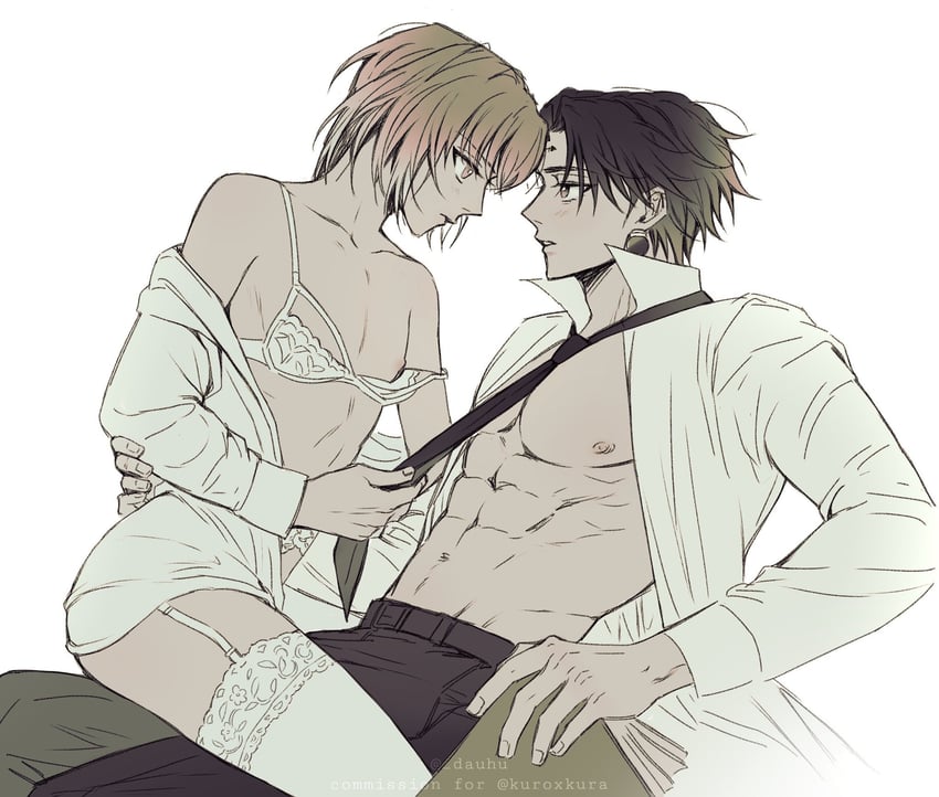 kurapika and chrollo lucilfer (hunter x hunter) drawn by dauhu