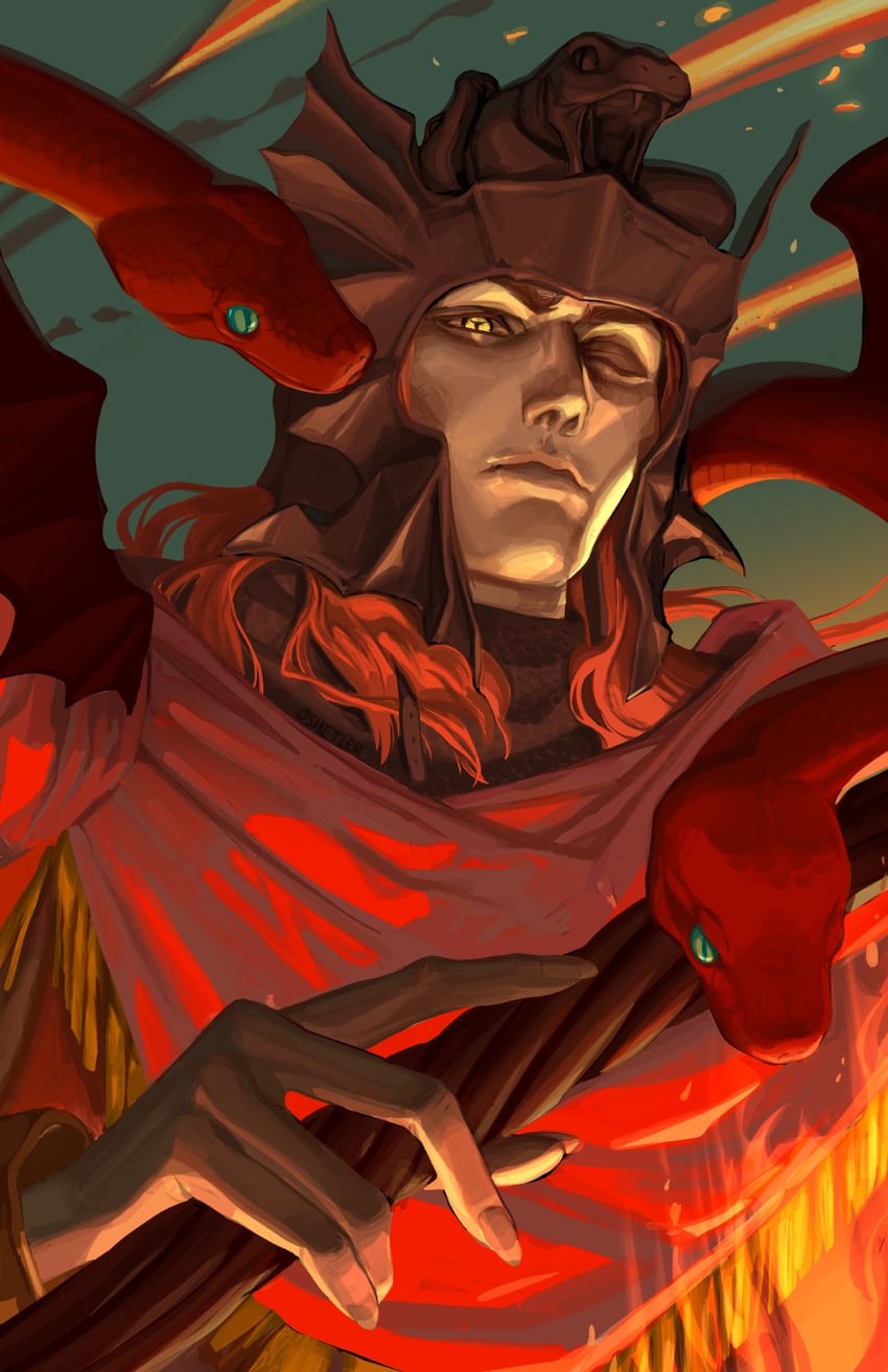 messmer the impaler (elden ring and 1 more) drawn by oshetart