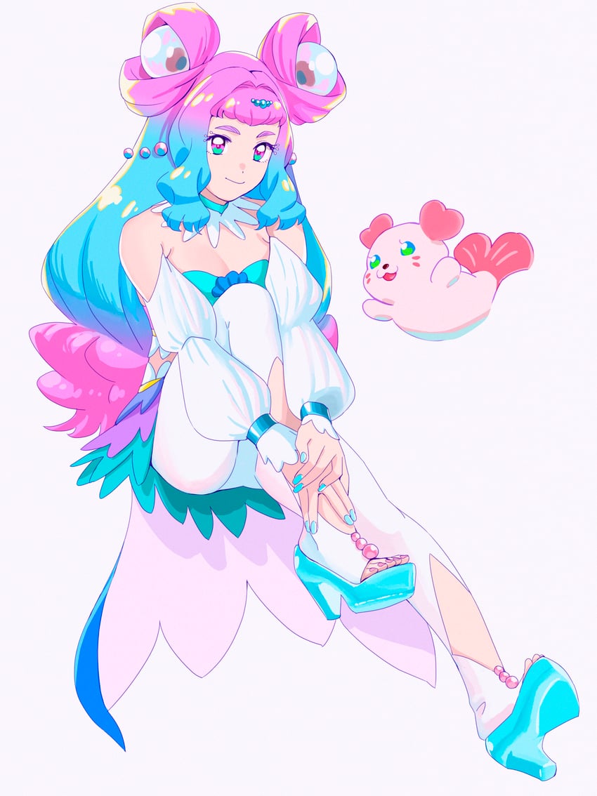 laura la mer, cure la mer, and kururun (precure and 1 more) drawn by ojipon
