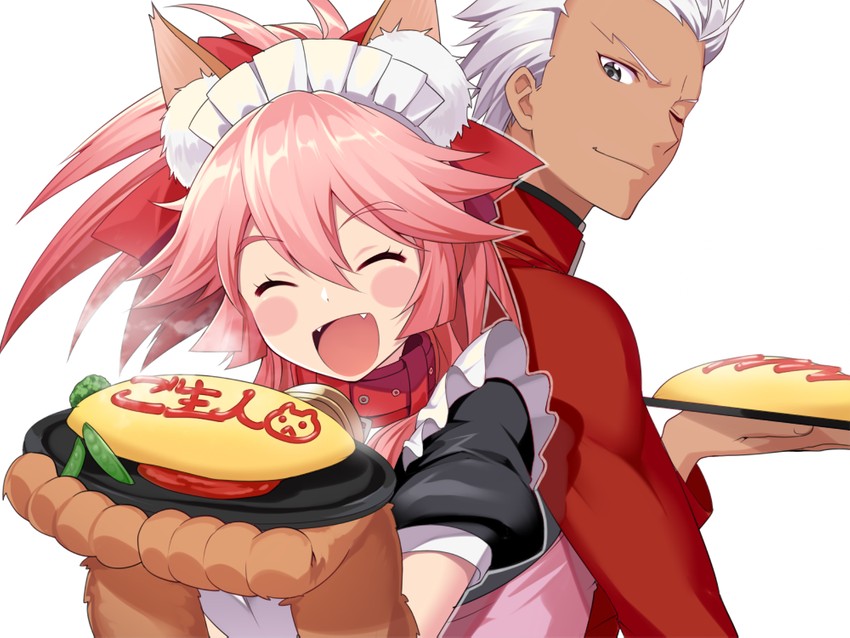 tamamo, archer, and tamamo cat (fate and 1 more) drawn by hakka_(88hk88)