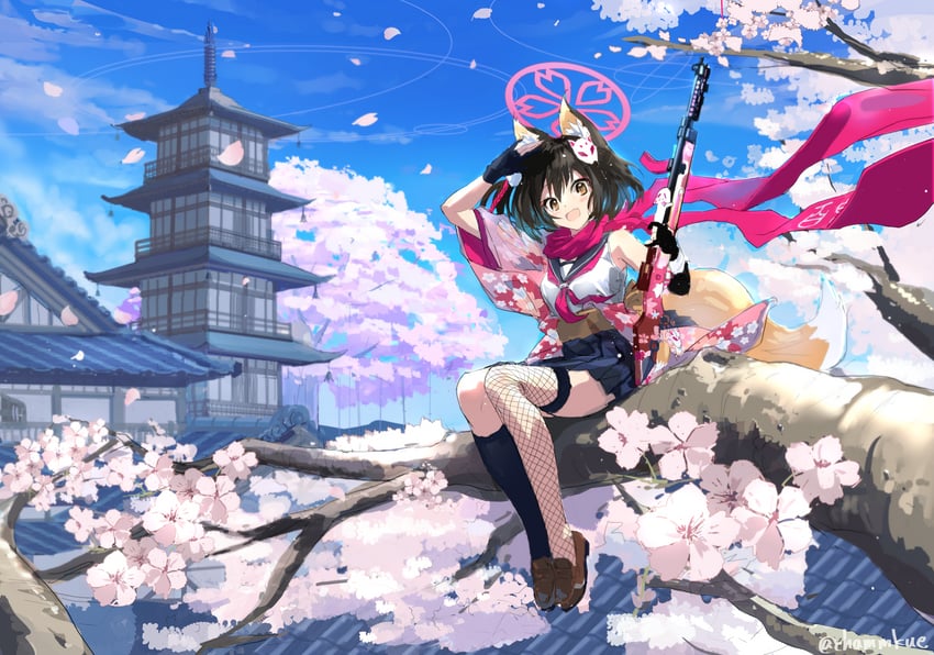 izuna (blue archive) drawn by chamu_(chammkue)
