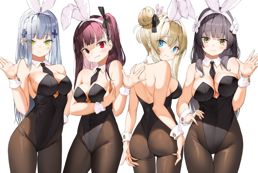 hk416, wa2000, suomi, and type 95 (girls' frontline) drawn by dduck_kong