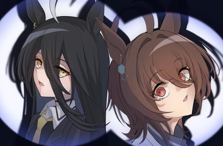 agnes tachyon and manhattan cafe (umamusume and 2 more) drawn by buckwheat638478