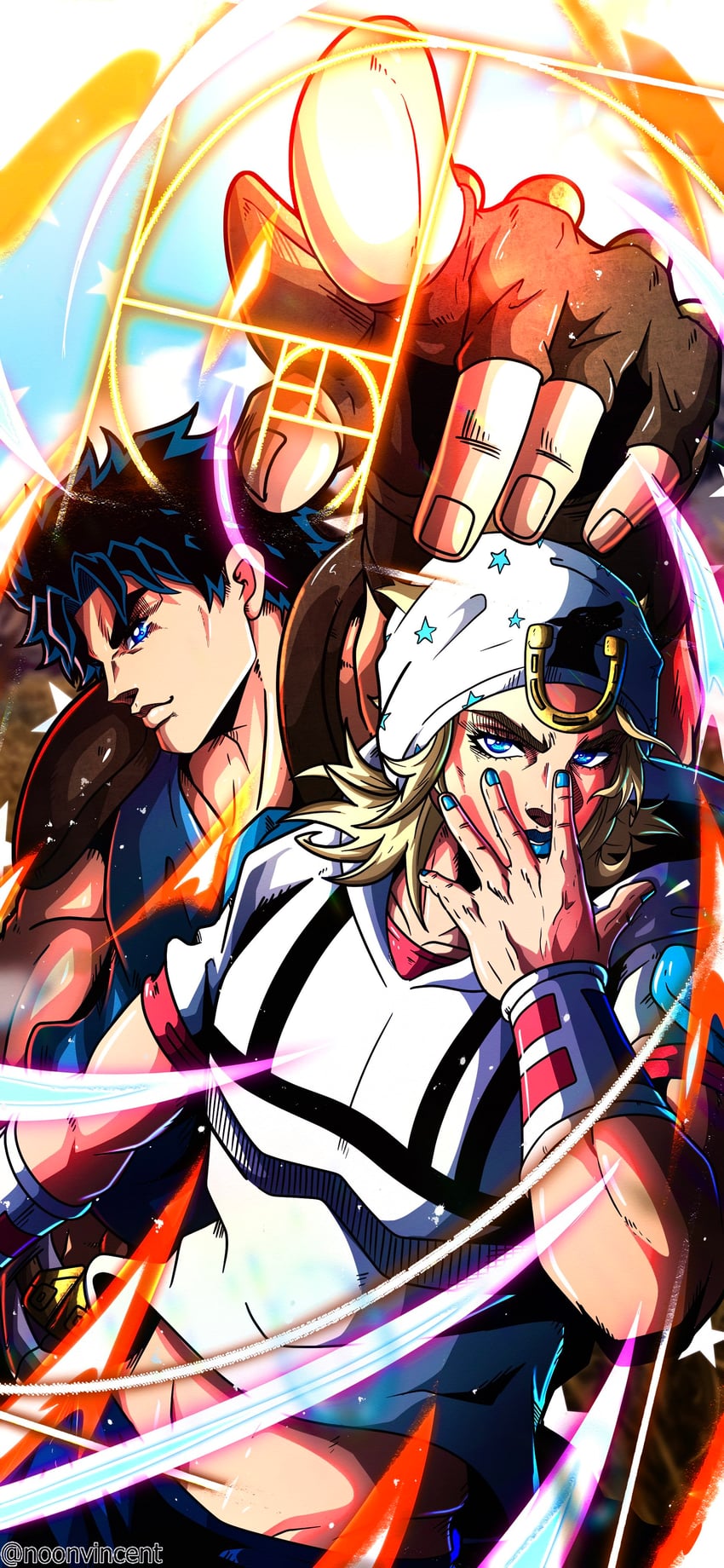 jonathan joestar and johnny joestar (jojo no kimyou na bouken and 2 more) drawn by noonvincent