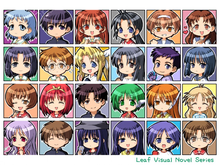 kurusugawa ayaka, hoshina tomoko, multi, serio, kamigishi akari, and 19 more (to heart and 3 more) drawn by chaccu
