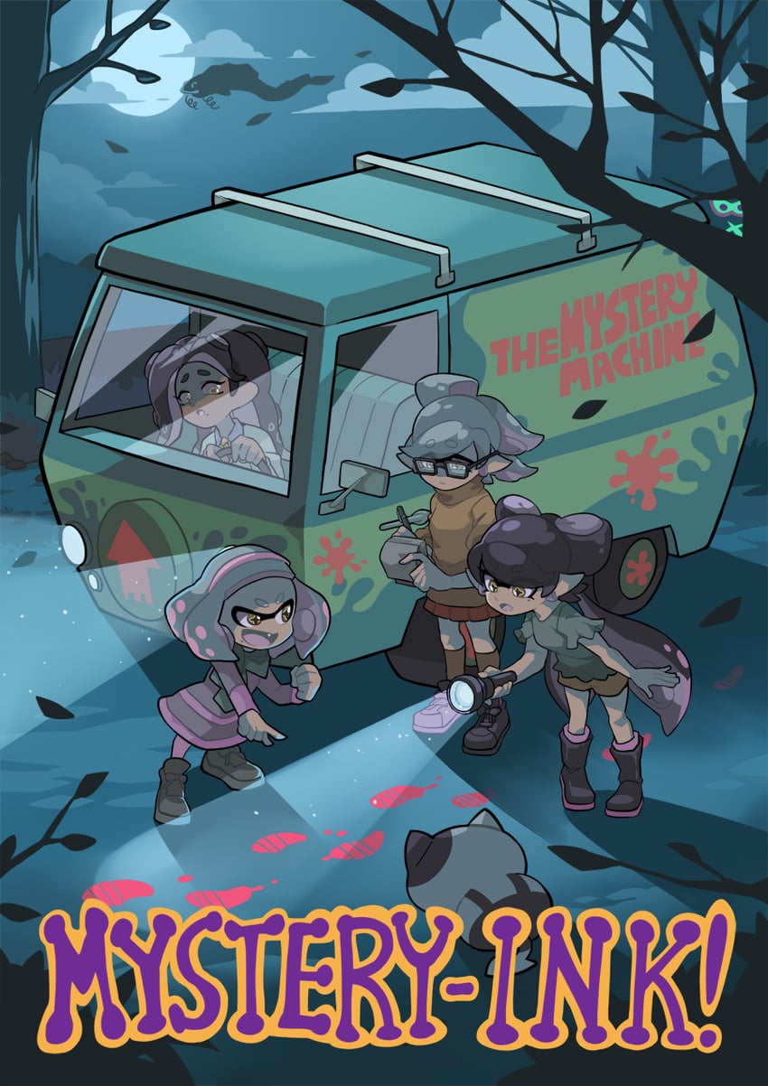 callie, marie, marina, pearl, velma dinkley, and 5 more (splatoon and 2 more) drawn by gomipomi