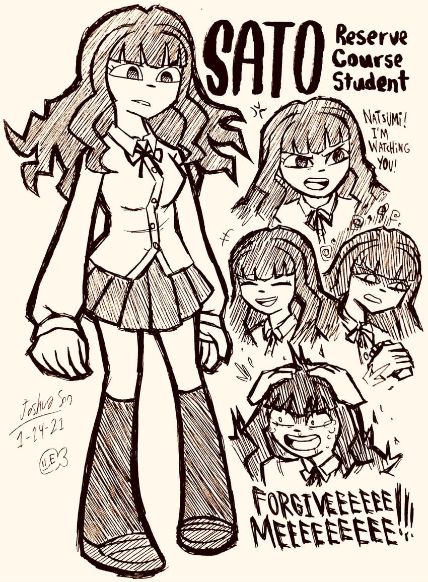 satou (danganronpa and 1 more) drawn by josh-s26