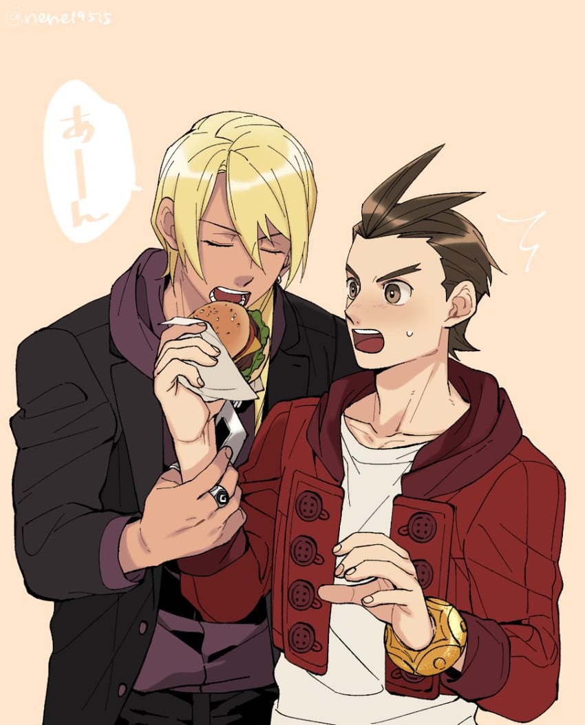 apollo justice and klavier gavin (ace attorney) drawn by nennen_(nene19515)