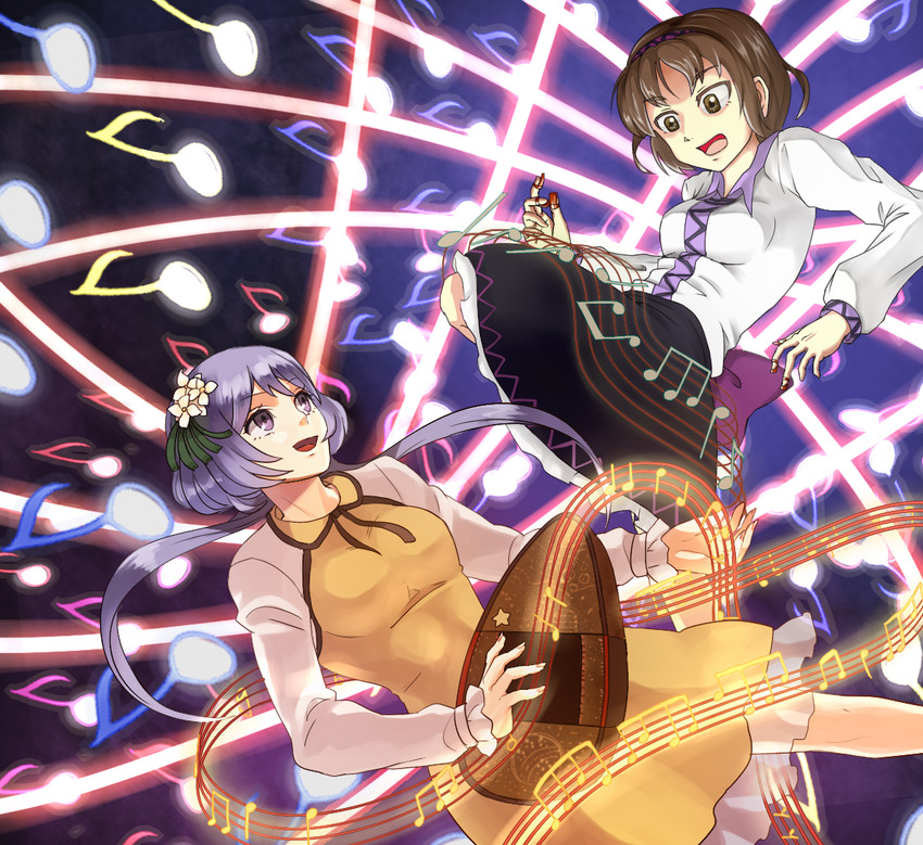 tsukumo benben and tsukumo yatsuhashi (touhou) drawn by takenoko_lv9