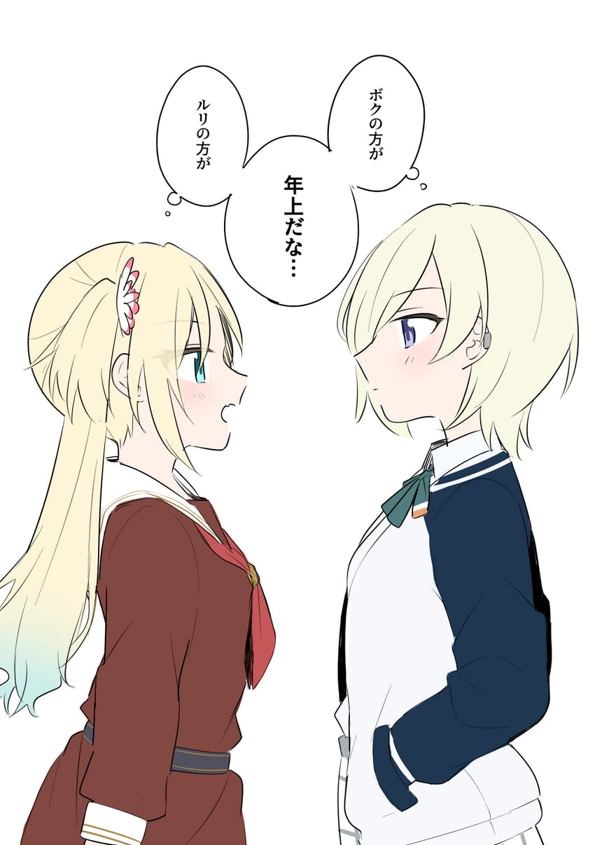 osawa rurino and mia taylor (love live! and 2 more) drawn by shiro_(white_2530)