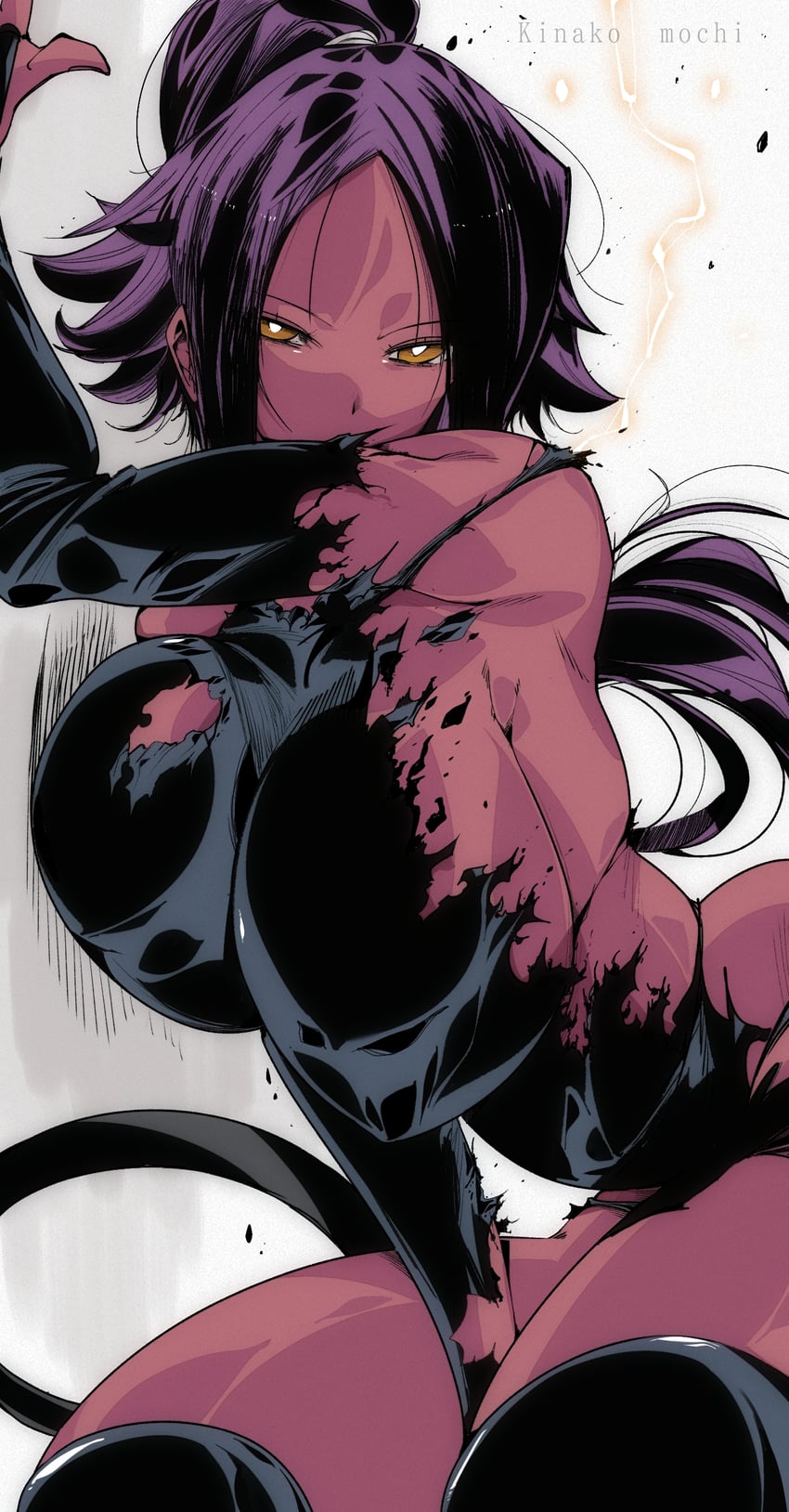 shihouin yoruichi (bleach) drawn by kinakomochi_(user_vedc2333)