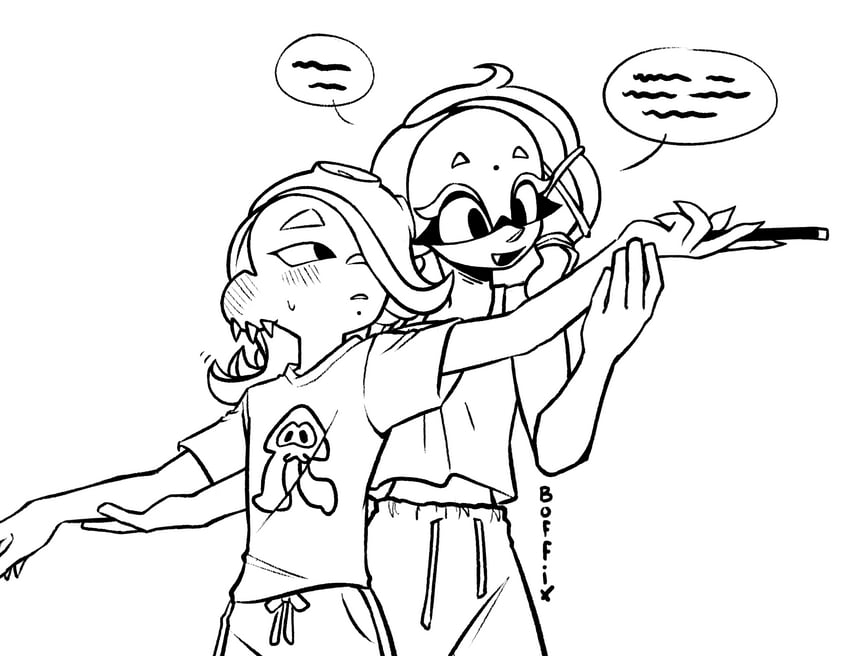 shiver and frye (splatoon and 1 more) drawn by boffix